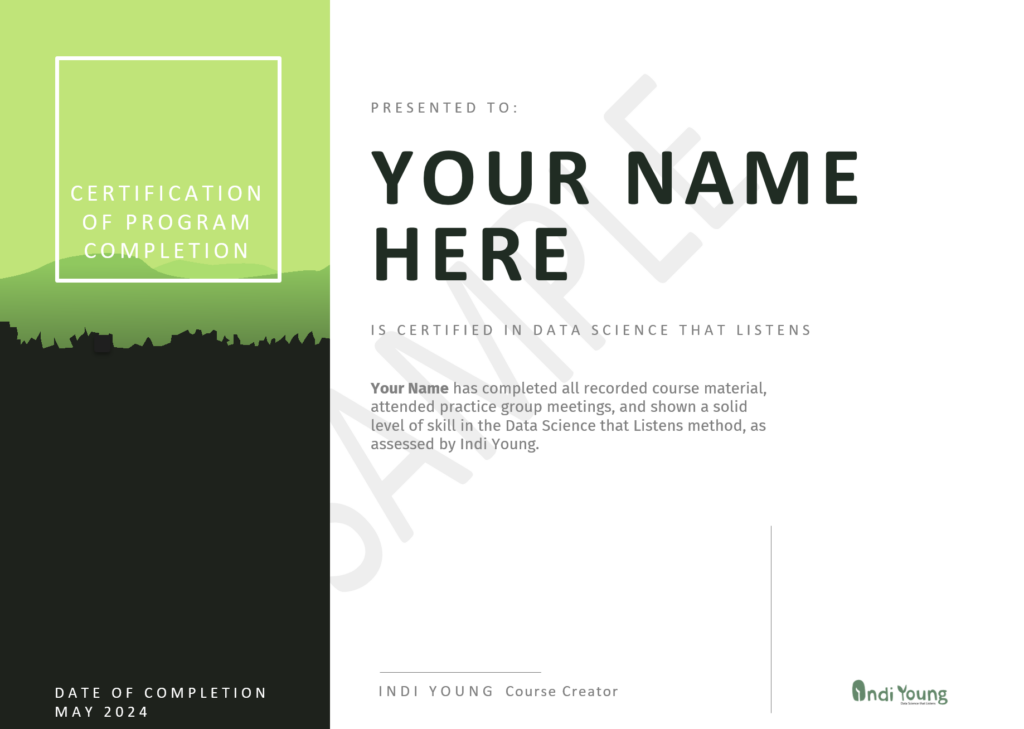 certification sample document, your name here